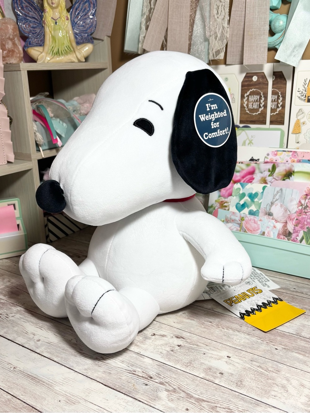 NWT Peanuts Snoopy Weighted Cuddle Pillow Buddy 3 Lbs. Soft Cozy Plush Sensory